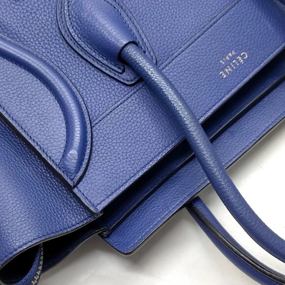 CELINE Hand Bag Navy Blue Leather mon808-100625 - Picture 6 of 16